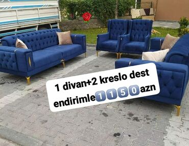 Divan və kreslo dəstləri: Yeni, Divan, 2 kreslo