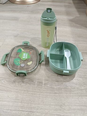 qaşiq: İkili set: Lunch Box + Su qabı - Material: BPA-sız plastik - Rəng