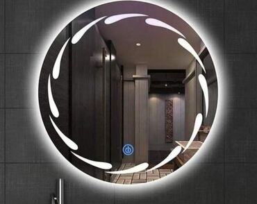 hamam üçün güzgülər: Güzgü Divar üçün, Dairə, Hamam üçün, Arxa işıqlı