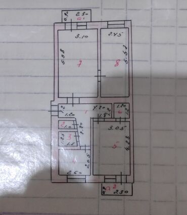 7 мик: 3 комнаты, 60 м², 3 этаж, Косметический ремонт