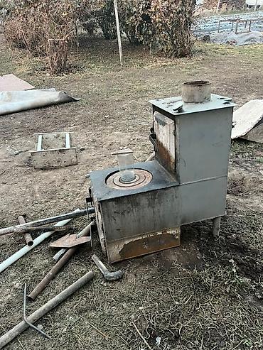рабочий одежда: Печь-буржуйка (Сапог) Б/У металлическая с варочной поверхностью - — 4