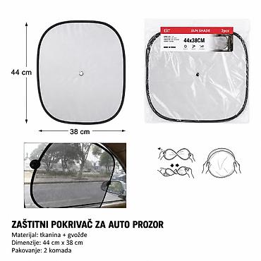 KMT Posrebrena tkanina za bočni štit za automobil – 2 kom Opis: -