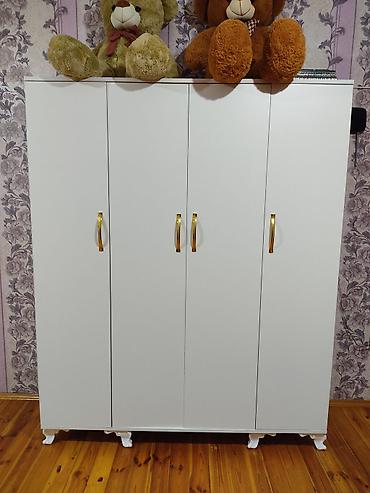 Dörd qapılı ağ paltar şkafı - Material: laminat/MDF tipli ağ səth