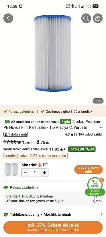 Бассейны: İntex karkaslı hovuz dəsti – model H28225588210NP - Ölçü: 366 x 76 sm — 8