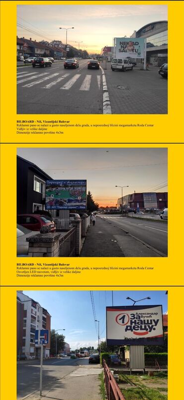 Reklamni pano dimenzija 4x3 metra, idealan za postavljanje reklamnih