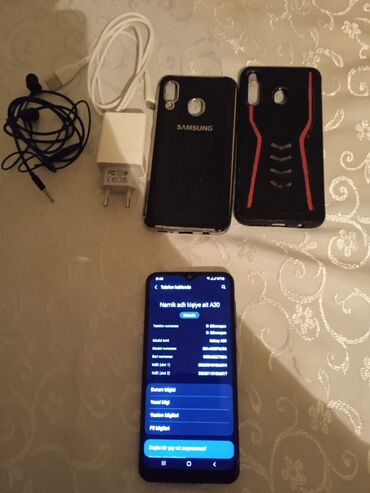 samsung 03 qiymeti: Samsung Galaxy A30s, 32 ГБ, цвет - Голубой, Сенсорный, Отпечаток пальца, Две SIM карты