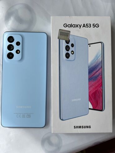 samsung galaxy s4 ekran satiram: Samsung Galaxy A53 5G, 128 GB, rəng - Mavi, Zəmanət, Barmaq izi, Face ID