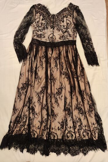вечернее платье гипюр: Вечернее платье, Длинная модель, С рукавами, M (EU 38)