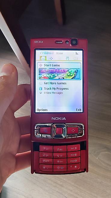 nokia e60: Nokia N95 8Gb, 8 GB, rəng - Qırmızı, Düyməli — 4