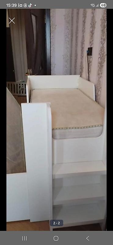 mdf panel: İki mərtəbəli uşaq çarpayısı - Rəng: ağ - Dizayn: kompakt və — 2