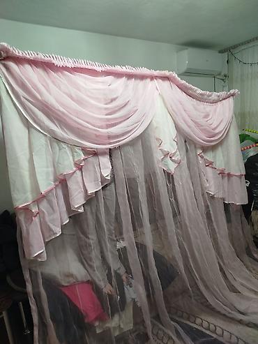м пакет: Штора тюль шифон ламбрекен, состояние б.у. Сокулук ширина 2.5 длина — 4
