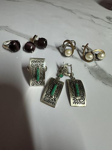 Серебряные наборы украшений: Набор украшений, Проба 925, Женские, Б/у — 1