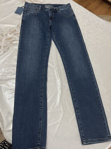 мужские джинсы с высокой талией: Джинсы цвет - Синий