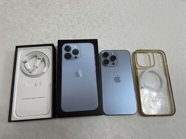 lg p970: IPhone 13 Pro, Б/у, 128 ГБ, Pacific Blue, Зарядное устройство, Защитное стекло, Чехол, 79 %