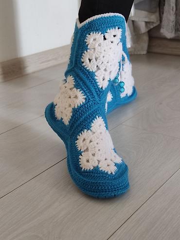 Домашние тапочки: Домашние тапочки, 38.5, Новый, цвет - Голубой, Самовывоз — 8