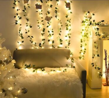 бабочки для декора: 🌿LED işıqlı sarmaşıq dekor girlyandı 💫- İsti ağ tonlu LED lampalarla