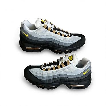 premiata plave: Nike Air Max 95 patike – siva/bele nijanse sa crnim i žutim detaljima — 1