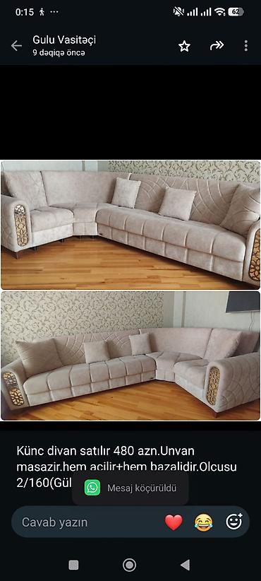 Künc divan satılır 480 azn.Unvan masazir.hem acilir+hem lalafo.az -da Künc divan satılır 480 azn.Unvan masazir.hem acilir+hem