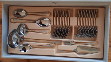 Süfrə ləvazimat dəstləri: Qaşiq çengel desti 72pr.üç mertebeli Hər hansı bir keyfiyyətli qızıl — 9