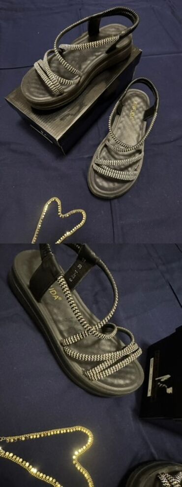 Туфли: Qadın sandal modeli - Rəng: qara - Brend yazısı: AVADIA (daxili