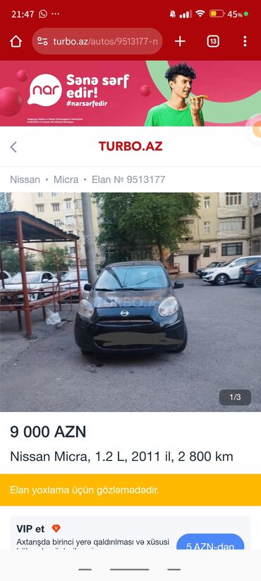 bmv maşın: Nissan Micra: 1.2 l | 2011 il Hetçbek