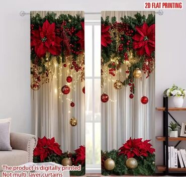 Ostali proizvodi za kuću: Novogodišnje zavese Dimenzije 150x60cm Cena 1700din/2kom kao na slici — 14