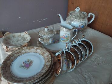 Çay dəstləri və servizlər: Çay dəsti, rəng - Qızılı, Farfor — 2