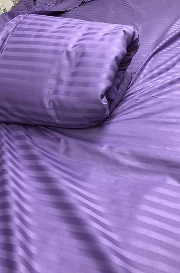 Комплекты постельного белья: Постельное бельё из сатина-жаккарда (страйп-сатин) - Материал — 2