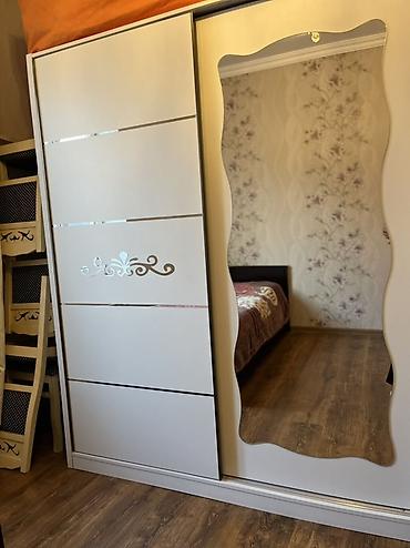 sintepon material: İşlənmiş, 2 qapılı, Güzgülü, Ağ, Kupe, Düz dolab — 1