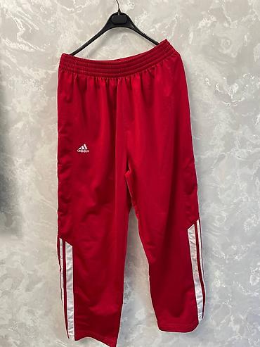 короткие шорты: Адидас оригинал Красные спортивные бриджи/штаны 3/4 adidas — 1