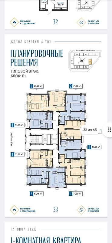 114: 2 комнаты, 71 м², Асанбай мкр 3 этаж, ПСО (под самоотделку) — 3