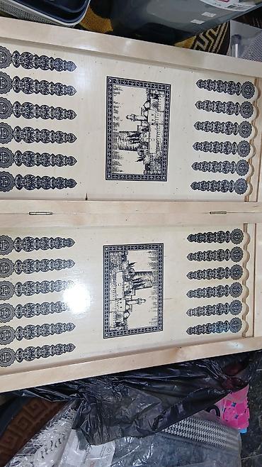 Nərdlər: Ağacdan hazırlanmış nərd dəsti - Material: təbii ağac, yanlardan — 10