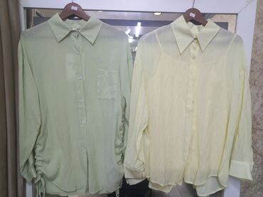 женские рубашки длинные: Блузка, Классикалык модель, Solid print, Тунук модель