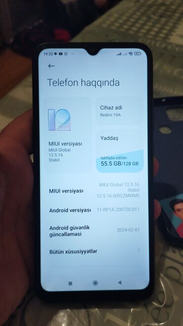 telfon aliram: Xiaomi Redmi 10A, 128 GB, 
 Barmaq izi