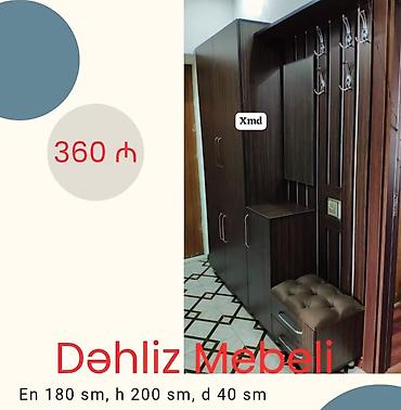 Ev üçün mebel: Dəhliz mebeli dəsti - Material: tünd taxta rəngli laminat - Ölçülər — 1