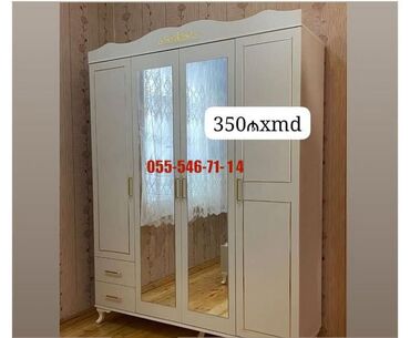Divanlar: Yeni, 4 qapılı Düz dolab, Qarderob, paltar dolabı
