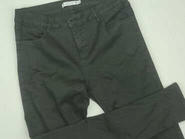 czarne legginsy damskie z wysokim stanem: Material trousers, 3XL (EU 46), condition - Very good