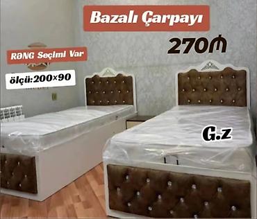 Çarpayılar: Bazalı çarpayı – ölçü: 200×90 sm - Rəng seçimi var - Başlıq və ayaq — 1