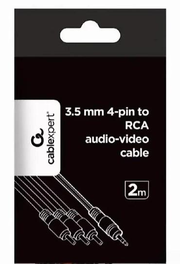Kablovi i adapteri za kamere: Kabl 3.5 mm (4-polarni) na 3x RCA audio-video – 2 m - Namena — 3