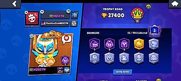dost: Brawl Stars hesabı – inkişaf etmiş profil - Kupa: 27 400 (Trophy Road — 3