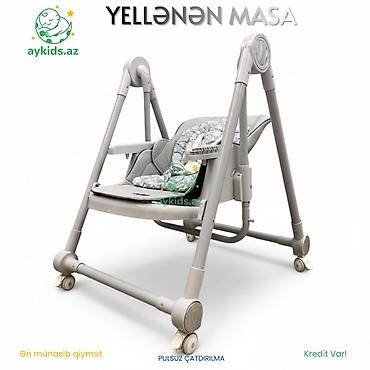 Yemək masaları, oturacaqları: 🤍✨ Burbay AG700 Yellənən Uşaq Qidalandırma Masası (2-si 1-də) Həm — 1