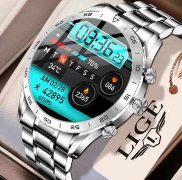 smart saati: Yeni, Smart saat, Suya davamlı, rəng - Gümüşü