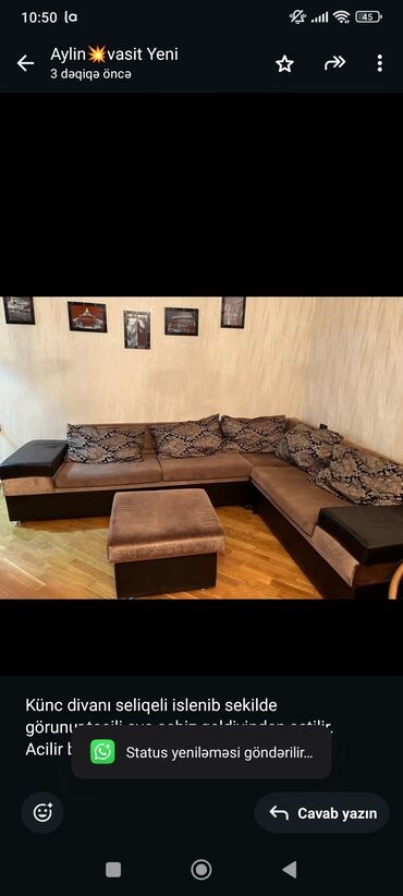 Digər mebel: Künc divan, İşlənmiş, Açılan, Bazalı, Çatdırılma yoxdur
