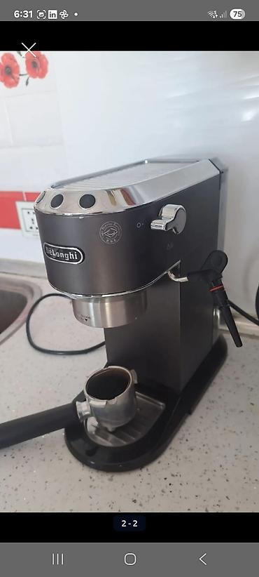 Delonghi espresso/kofe aparatı – kompakt, paslanmayan polad və qara