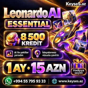 Leonardo AI Essential — 15 AZN 🎁 Hədiyyə ilə İdeyanızı yazın, şəklə