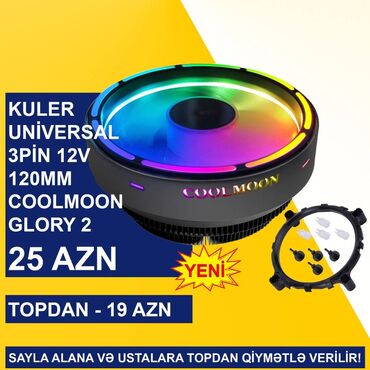 Mətbəx texnikası: Kuler “Universal socket Coolmoon Glory 2 RGB 12v 3pin” SAYLA ALANA VƏ