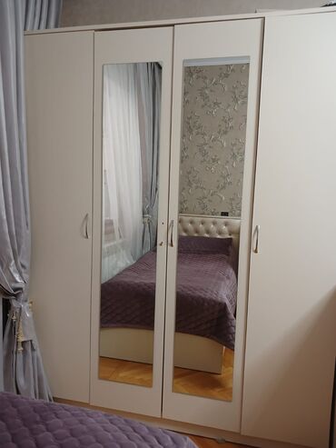 kombi ucun şkaf: İşlənmiş, Açılan, 4 qapılı Düz dolab, Qarderob, paltar dolabı, Azərbaycan