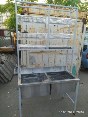 Другое оборудование для кафе, ресторанов: Мойки столы для мясного цеха стеллажи сушки для посуды материал  — 4