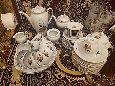 abedni servisler: Çay dəsti, rəng - Ağ, Farfor, Almaniya — 1
