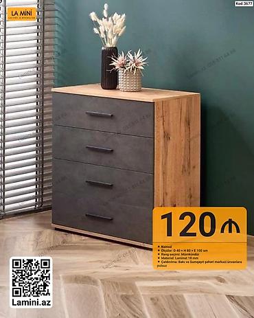 Komodlar: Komod – La Mini (Kod: 3677) - Ölçülər: D 40 × H 80 × E 100 sm - Rəng — 1